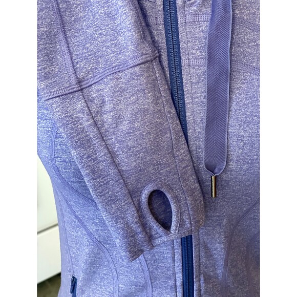 Lululemon Stride Hoodie Front Zip Heathered Purple Active Jacket Size 4 Cuffins - Picture 6 of 12